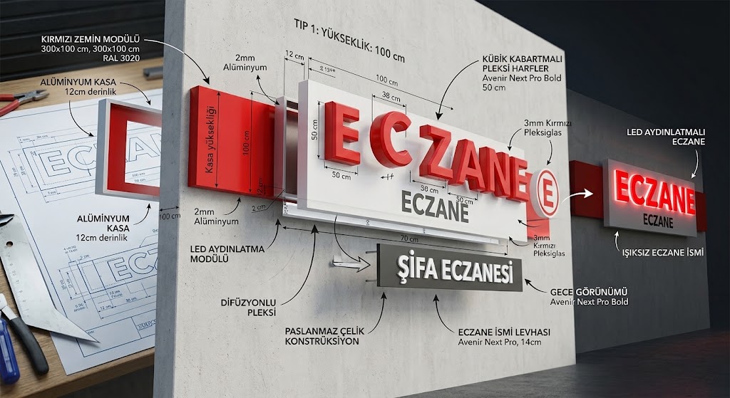 Düzce Eczane Tabelası Standartları ve Yönetmeliğe Uygun Tasarımlar