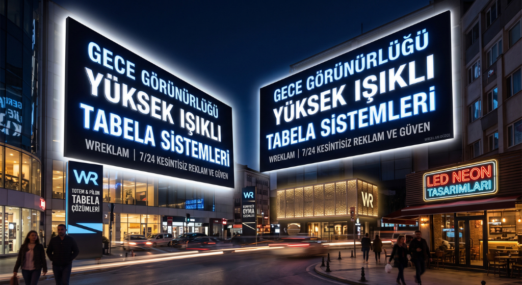 Gece Görünürlüğü Yüksek Işıklı Tabela Sistemleri